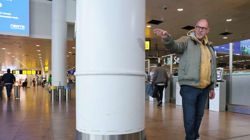 Walter Benjamin who lost a leg in the March 22, 2016 suicide bomb attack at Brussels Airport testifies in Brussels