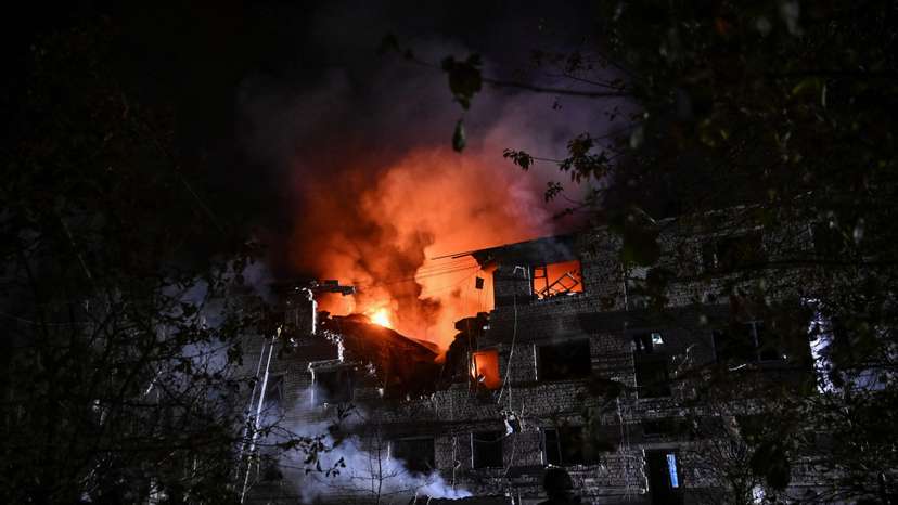 Aftermath of a Russian drone strike in Zaporizhzhia
