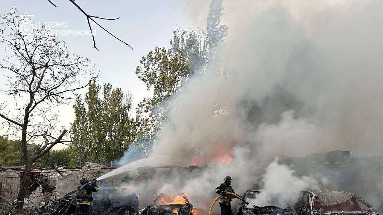 Aftermath of a Russian air strike in Zaporizhzhia