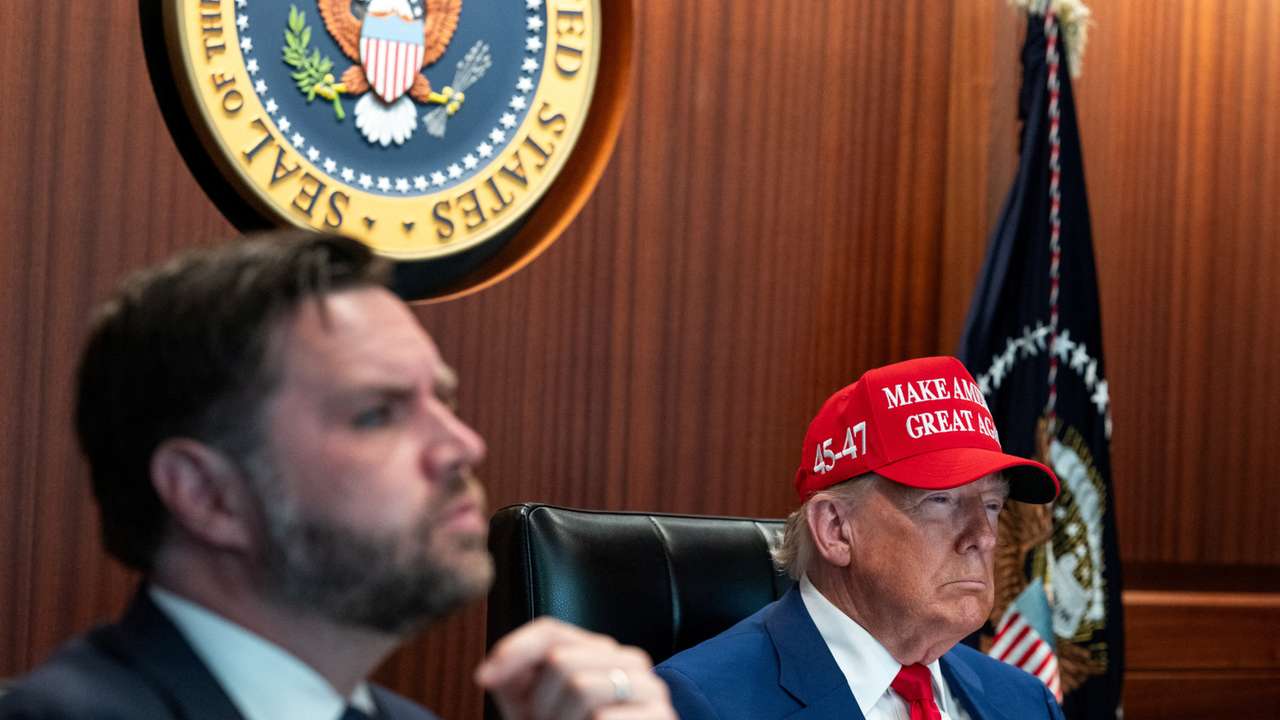 U.S. President Donald Trump holds a meeting in the Situation Room at the White House in Washington