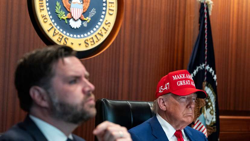 U.S. President Donald Trump holds a meeting in the Situation Room at the White House in Washington