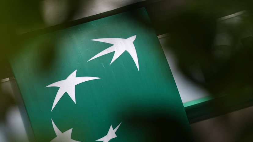 The logo of BNP Paribas in Nantes