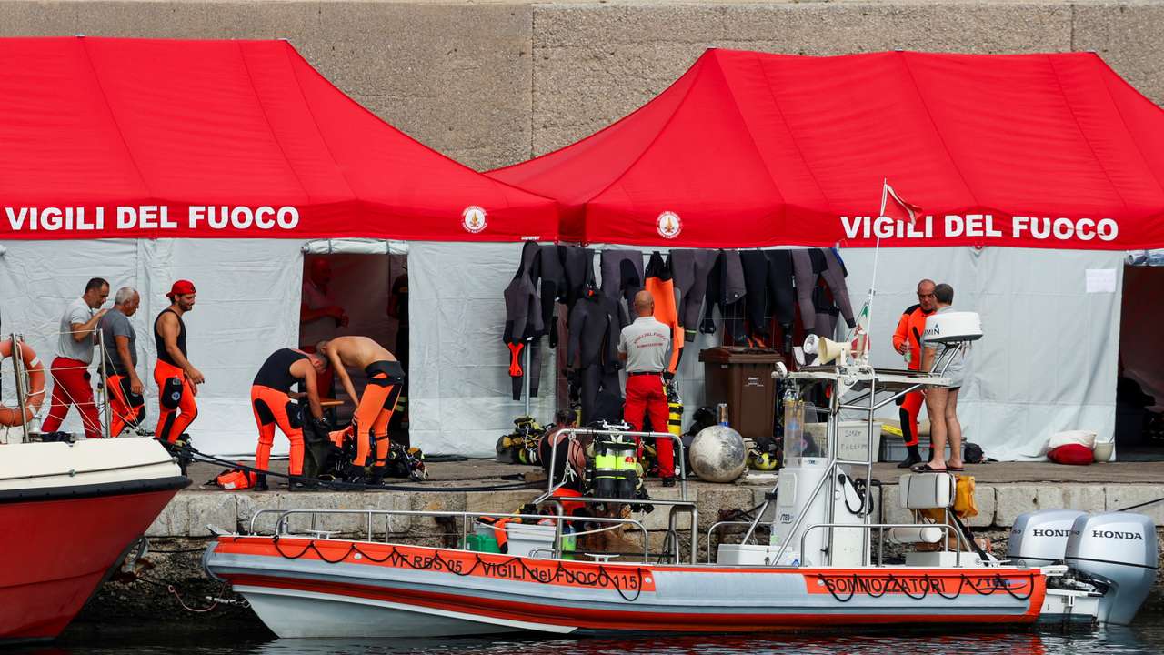 Rescue operations continue after a luxury yacht sank off Sicily