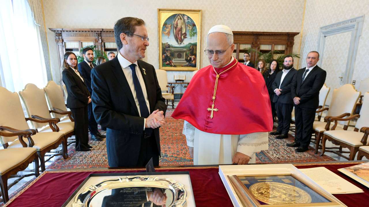 Pope Leo XIV meets Israeli President Isaac Herzog at the Vatican