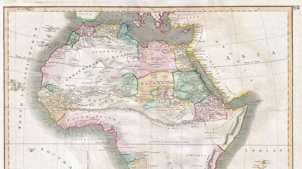 1813 Thomson Map of Africa Copyright: xpiemagsx piegeogr230322-624 !ACHTUNG AUFNAHMEDATUM GESCH�TZT!