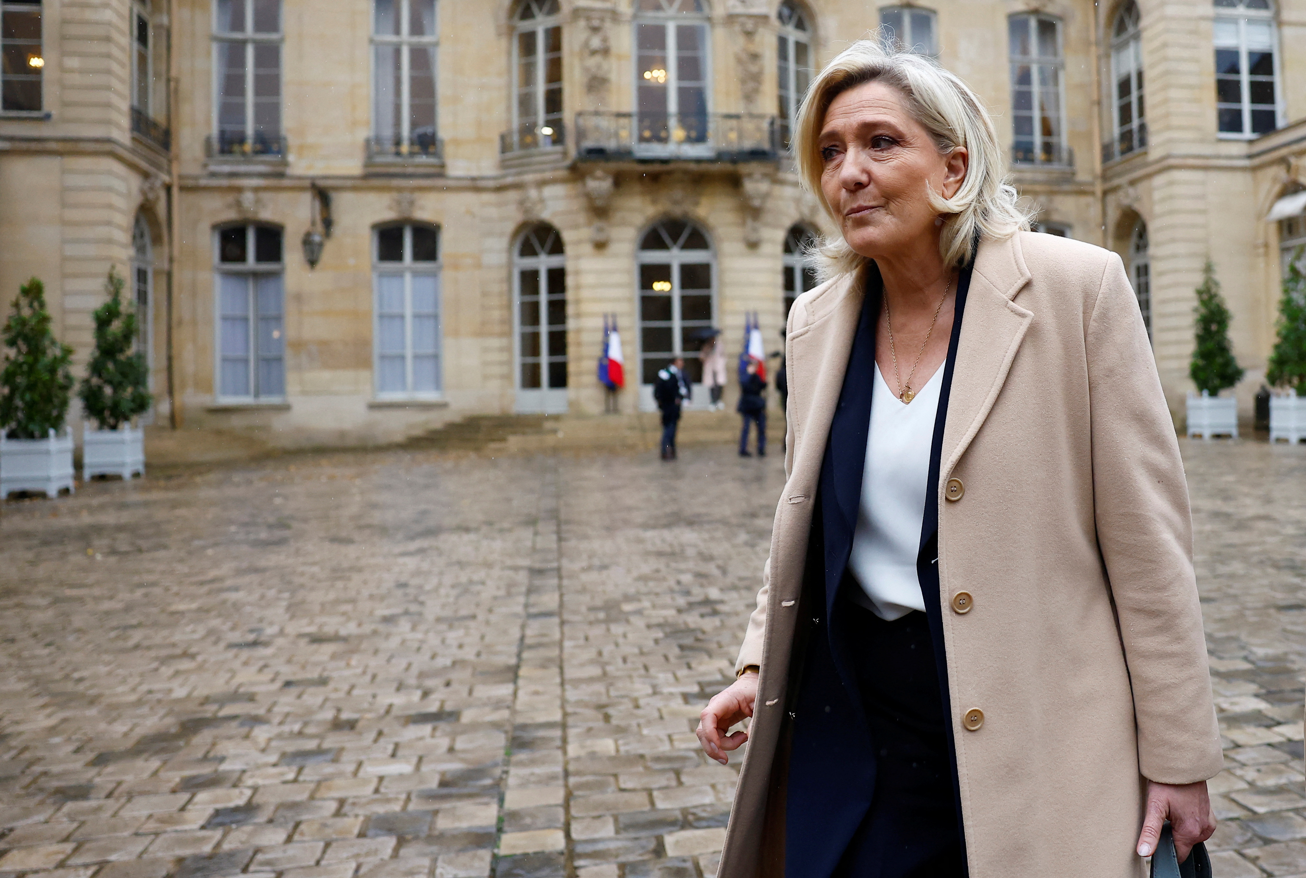 French PM meets the parliamentary leader of the RN party Marine Le Pen in Paris