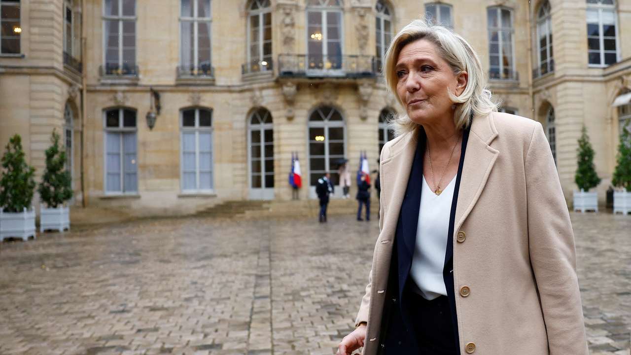 French PM meets the parliamentary leader of the RN party Marine Le Pen in Paris