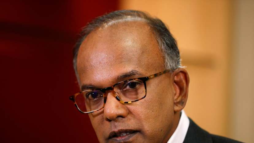 Singapore's Law Minister K. Shanmugam speaks to Reuters in Singapore