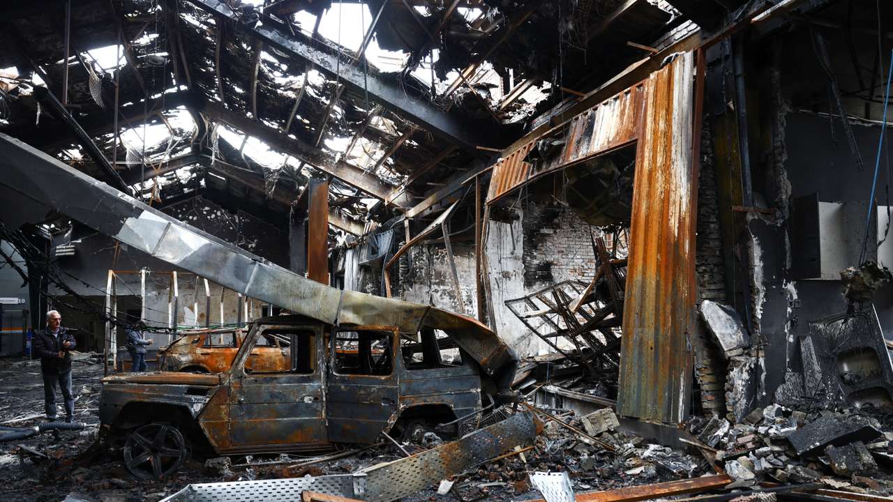 Aftermath of a strike in Tehran