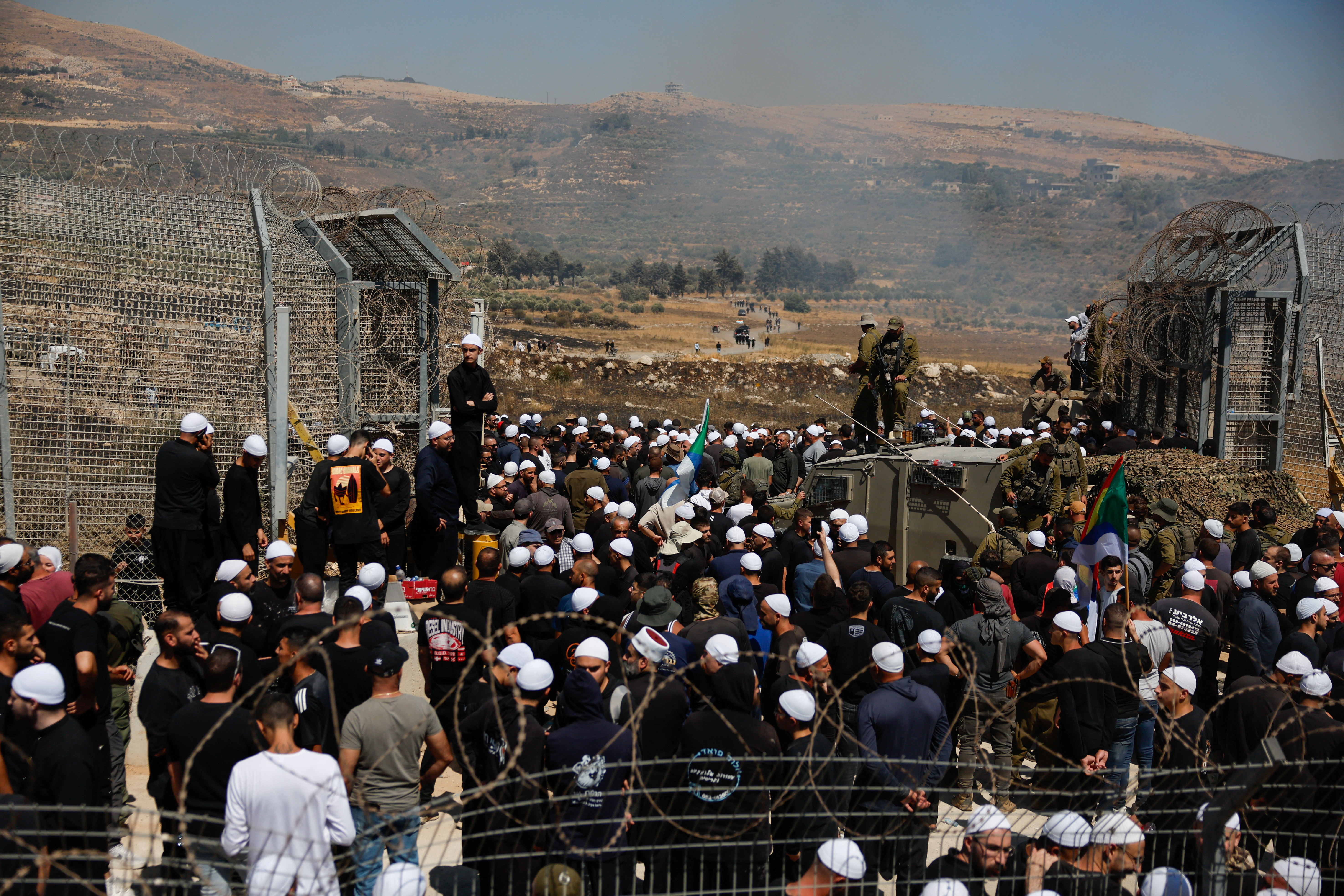 Ceasefire line between Israeli-occupied Golan Heights and Syria