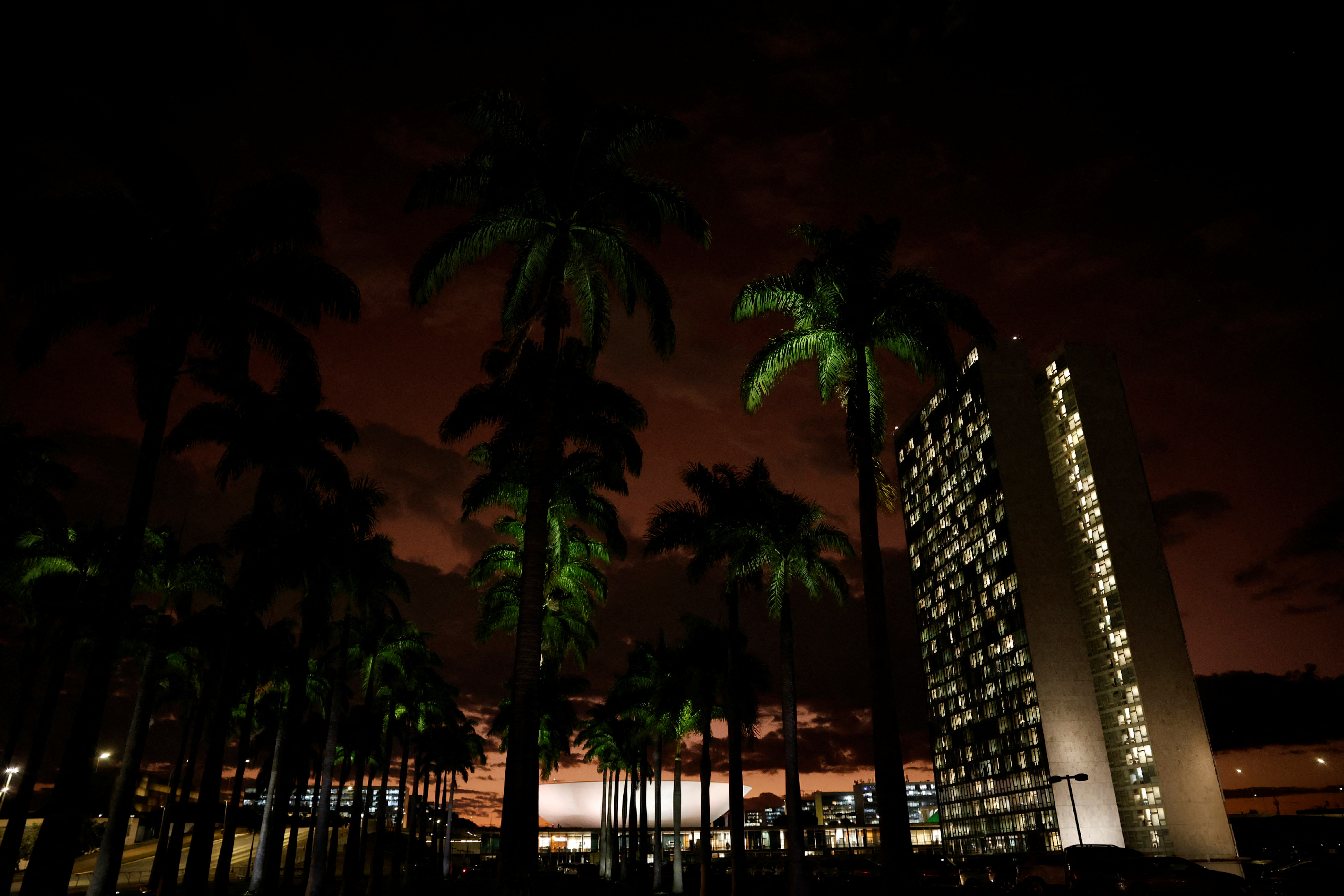 A general view of Brazil's National Congress during sunset in Brasilia