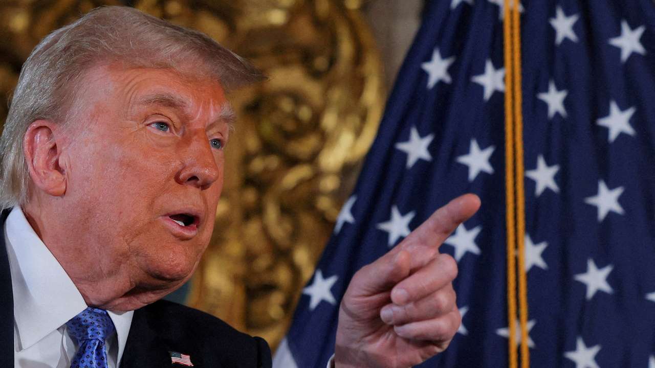 FILE PHOTO: U.S. President-elect Donald Trump delivers remarks at Mar-a-Lago in Palm Beach