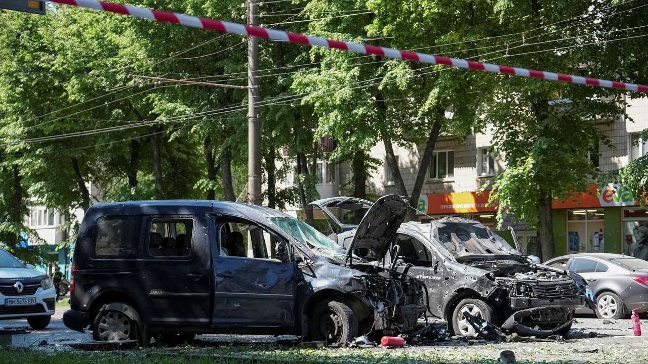 Aftermath of a Russian military attack in Sumy
