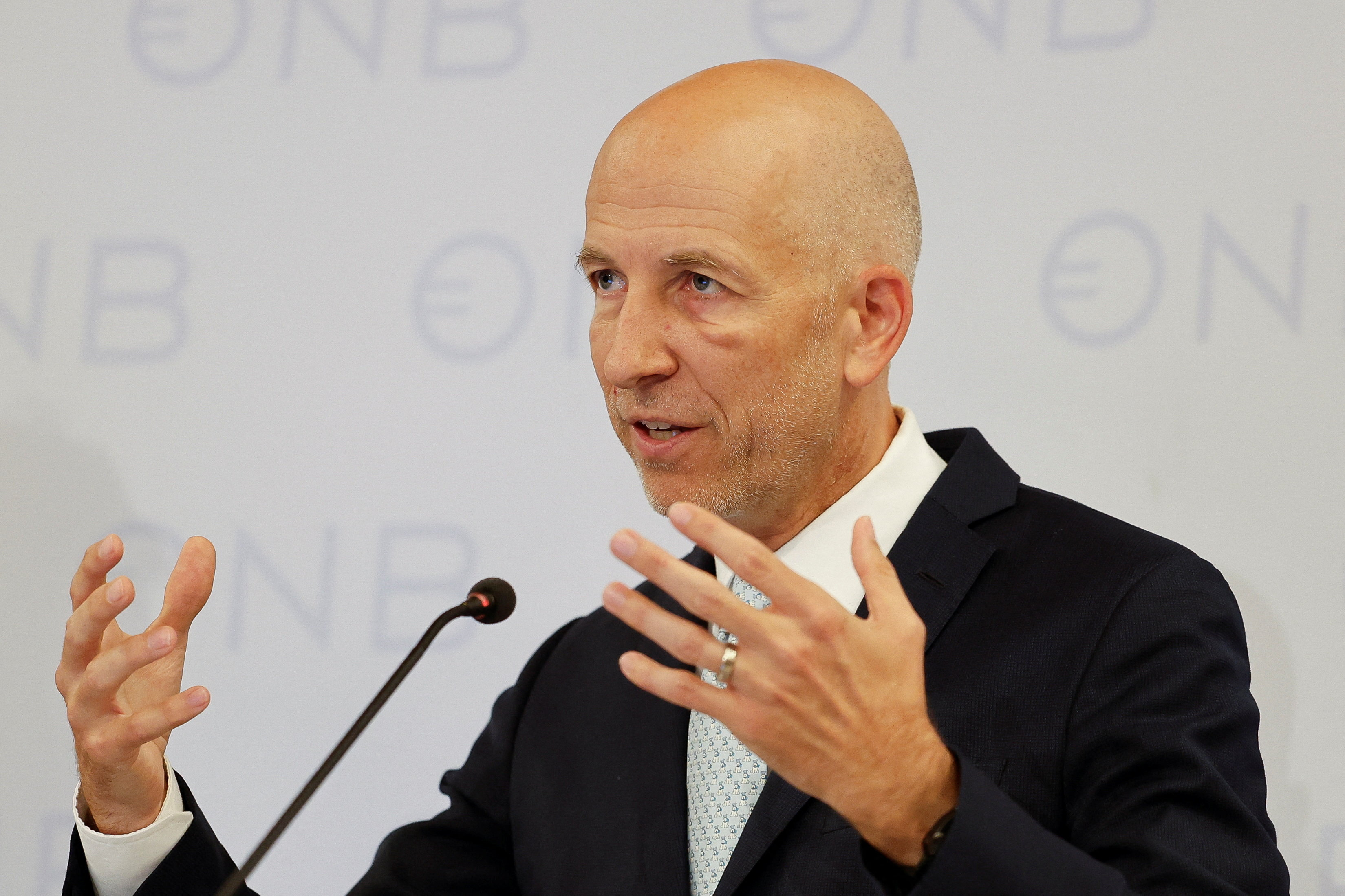 ECB's Kocher holds first press conference as central bank chief