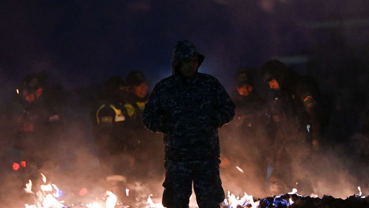 Aftermath of Bolivian military plane crash in El Alto