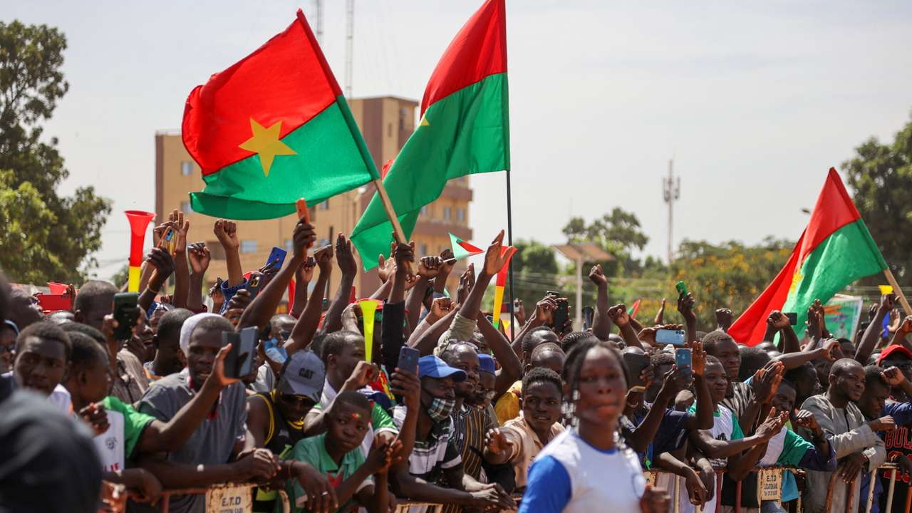 Supporters of Burkina junta hold rally to mark one-year anniversary of coup, in Ouagadougou