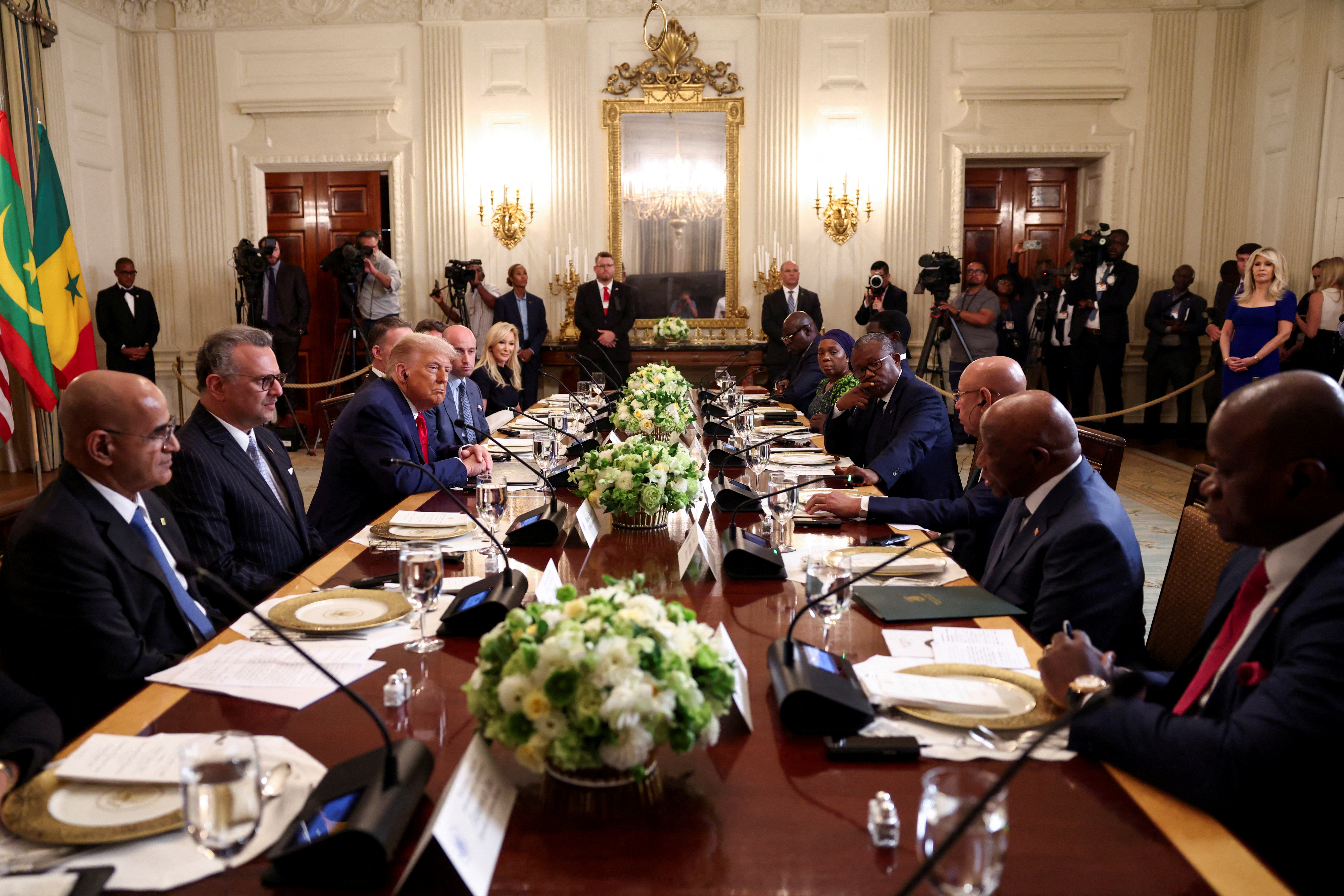 FILE PHOTO: U.S. President Donald Trump meets with leaders of Gabon, Guinea-Bissau, Liberia, Mauritania, and Senegal at the White House in Washington