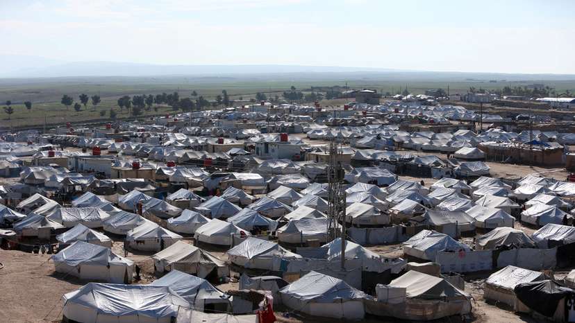 A general view of al-Hol displacement camp in Hasaka governorate