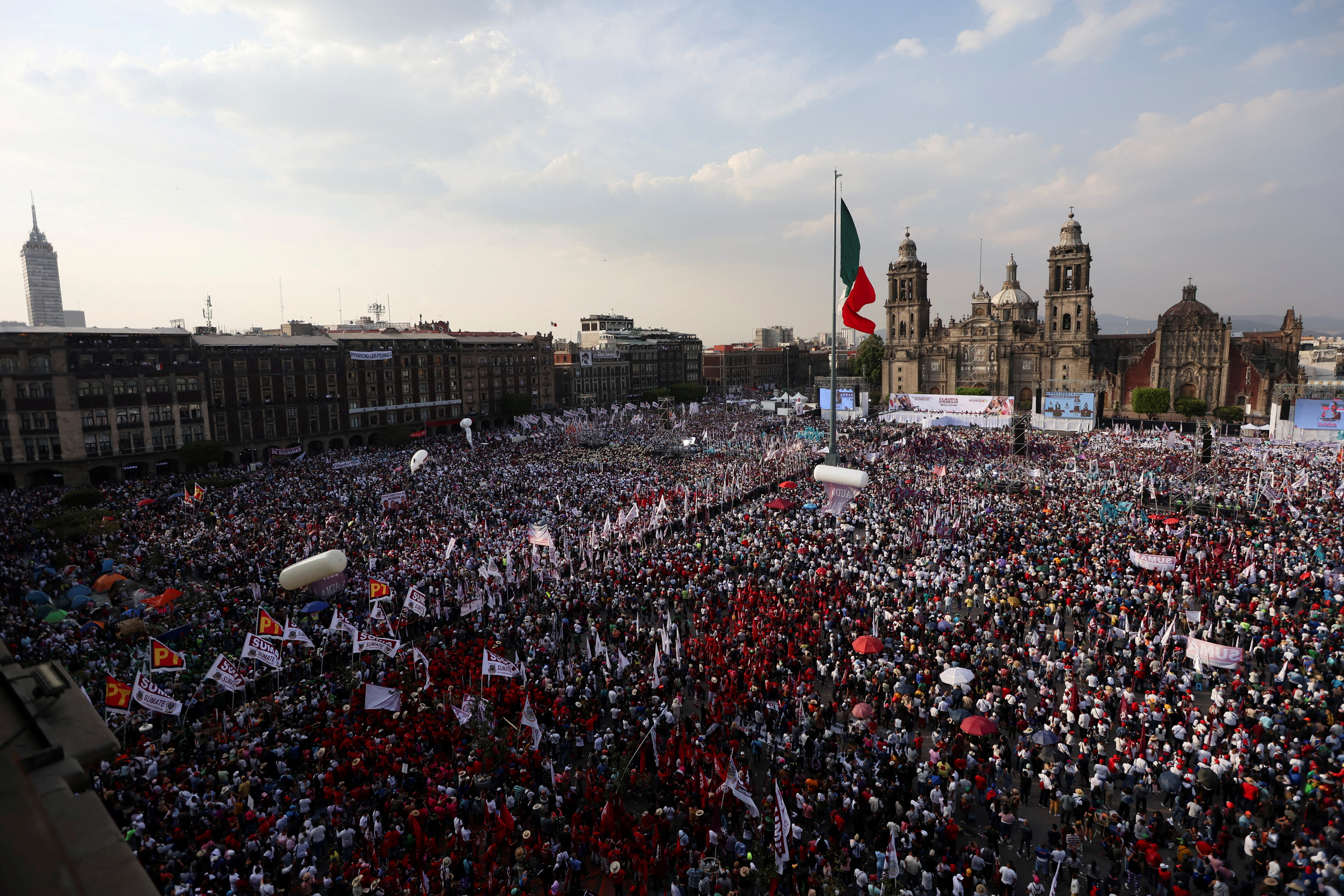 Presidential candidate of the ruling MORENA party Claudia Sheinbaum kicks-off her campaign, in Mexico City