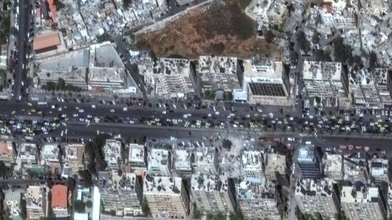 A satellite image shows the Iranian embassy and consulate following a suspected Israeli strike, in Damascus