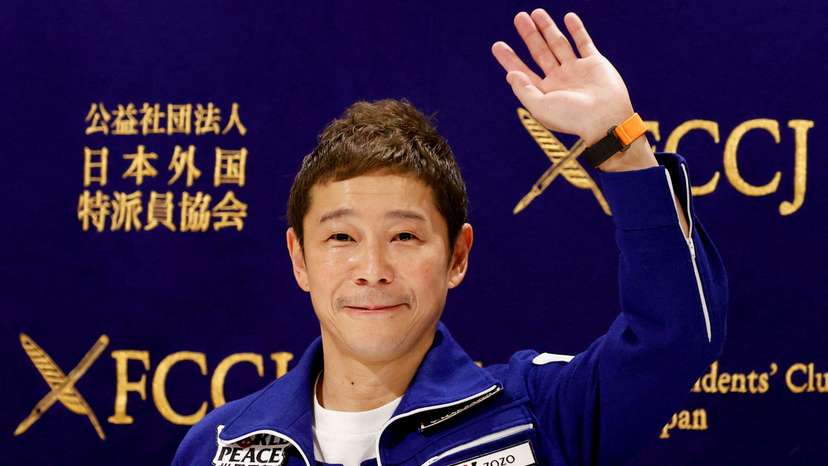 FILE PHOTO: Japanese billionaire Yusaku Maezawa attends a news conference after returning to Japan after a journey into space, in Tokyo