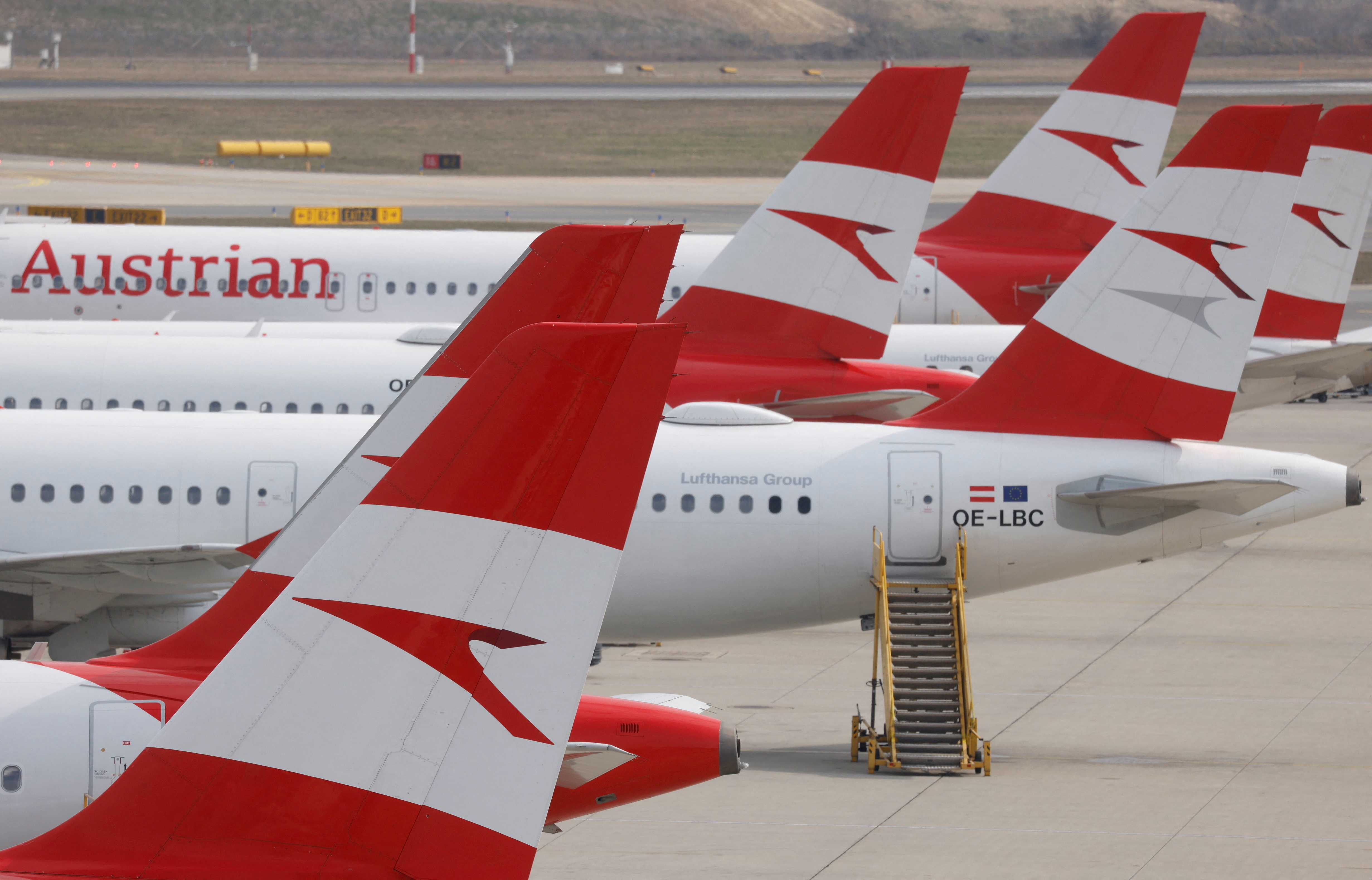 Austrian Airlines flights disrupted at Vienna International Airport in Schwechat.