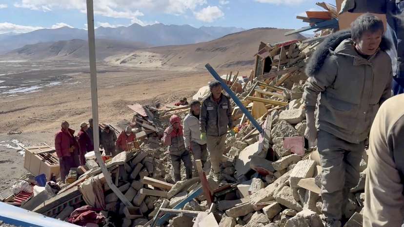 Aftermath of earthquake in Tibet