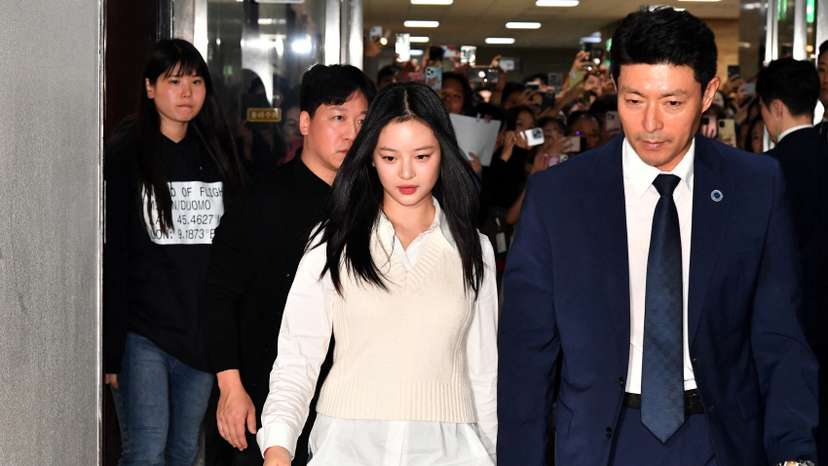 New Jeans' Hanni arrives to testify at the National Assembly for a hearing in Seoul