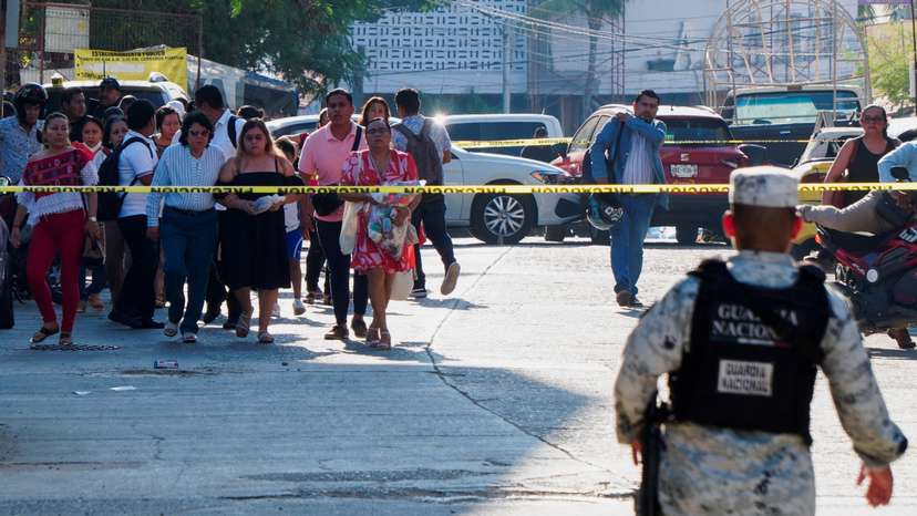 Crime scene where a senior judge was gunned down, in Acapulco