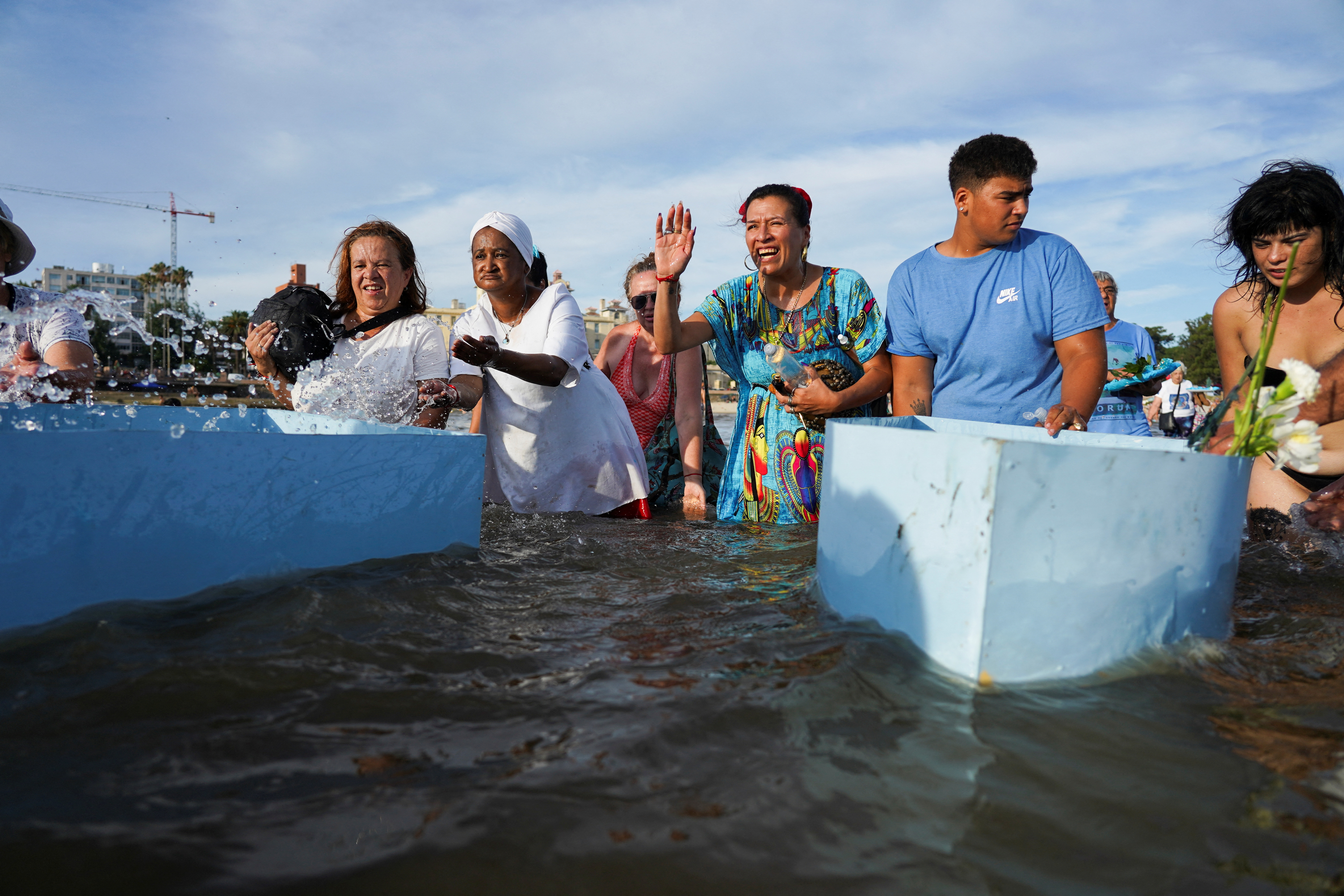 Worshipers of African-inspired Umbanda goddess Yemanja pay tribute in Montevideo