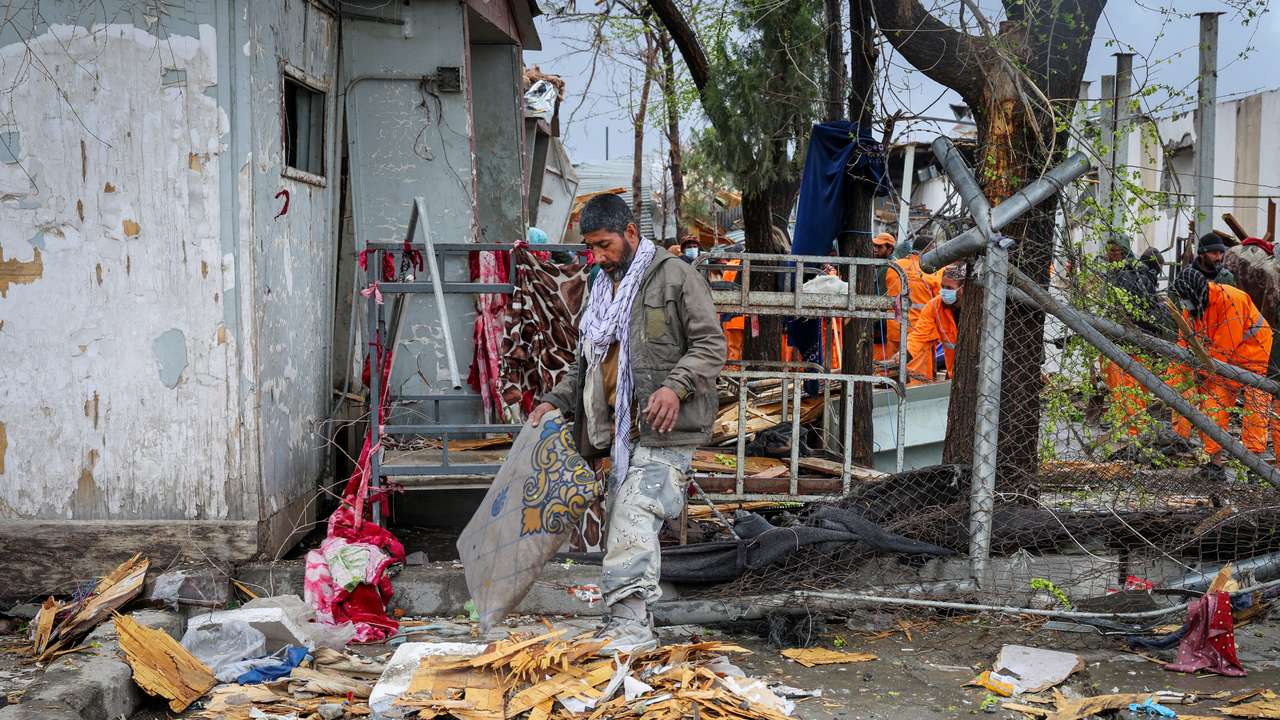Aftermath of an air strike in Kabul
