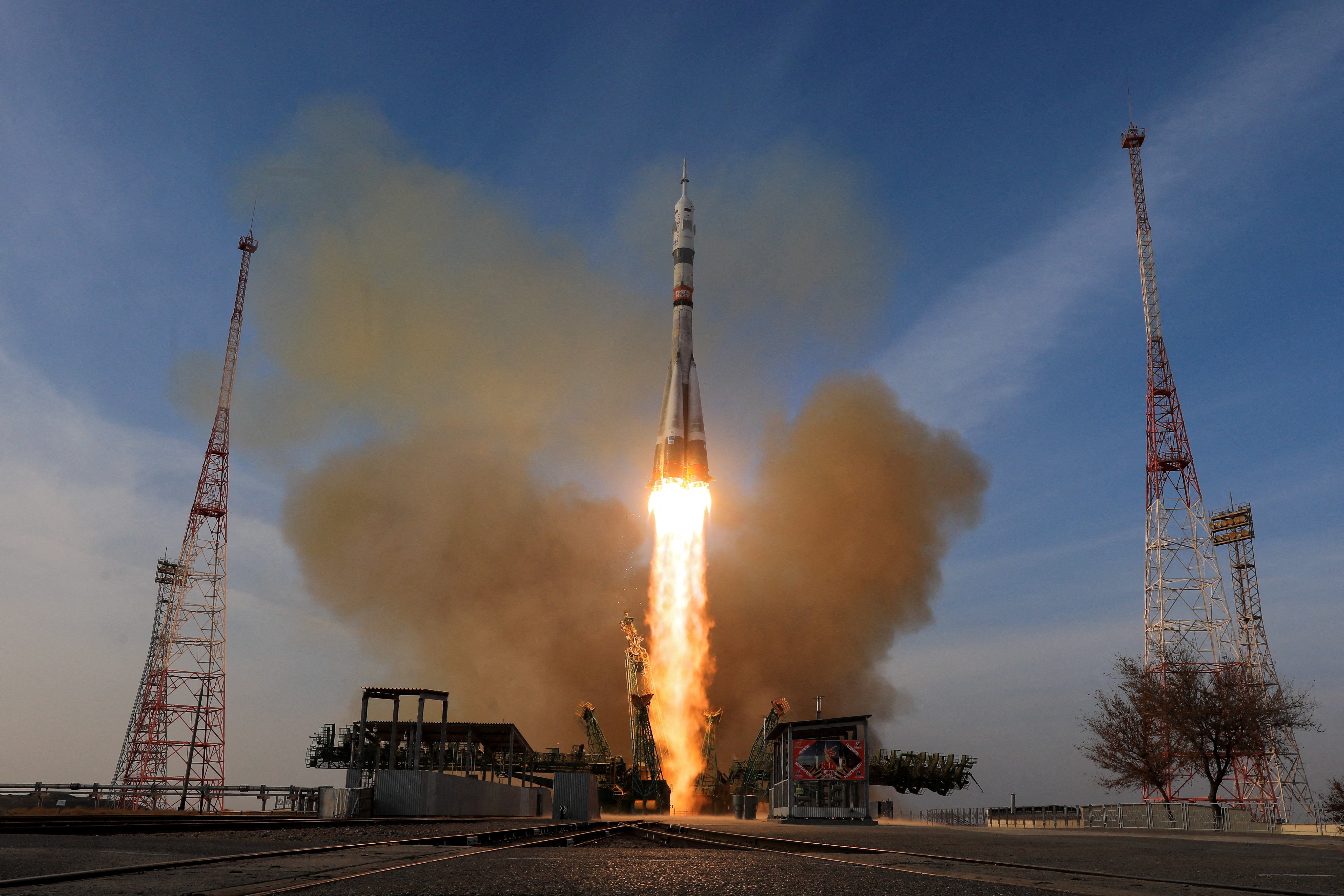 Soyuz MS-28 spacecraft launches for an expedition to the International Space Station (ISS) at the Baikonur Cosmodrome