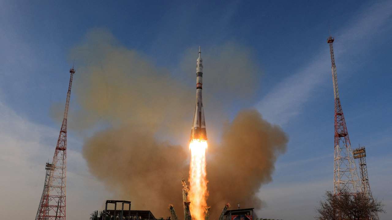 Soyuz MS-28 spacecraft launches for an expedition to the International Space Station (ISS) at the Baikonur Cosmodrome