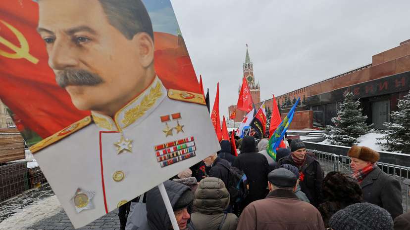 FILE PHOTO: People attend a ceremony marking the anniversary of Soviet leader Josef Stalin's death in Moscow