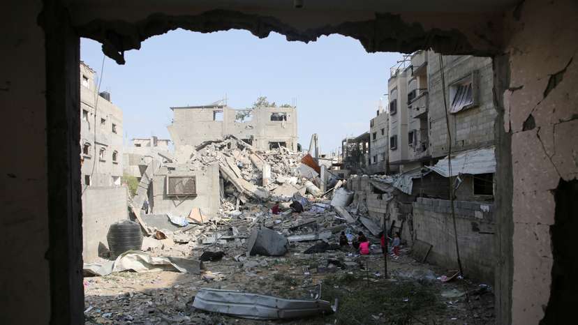 FILE PHOTO: Site of an Israeli strike on a house, amid the ongoing conflict between Israel and the Palestinian Islamist group Hamas, in Rafah, in the southern Gaza Strip