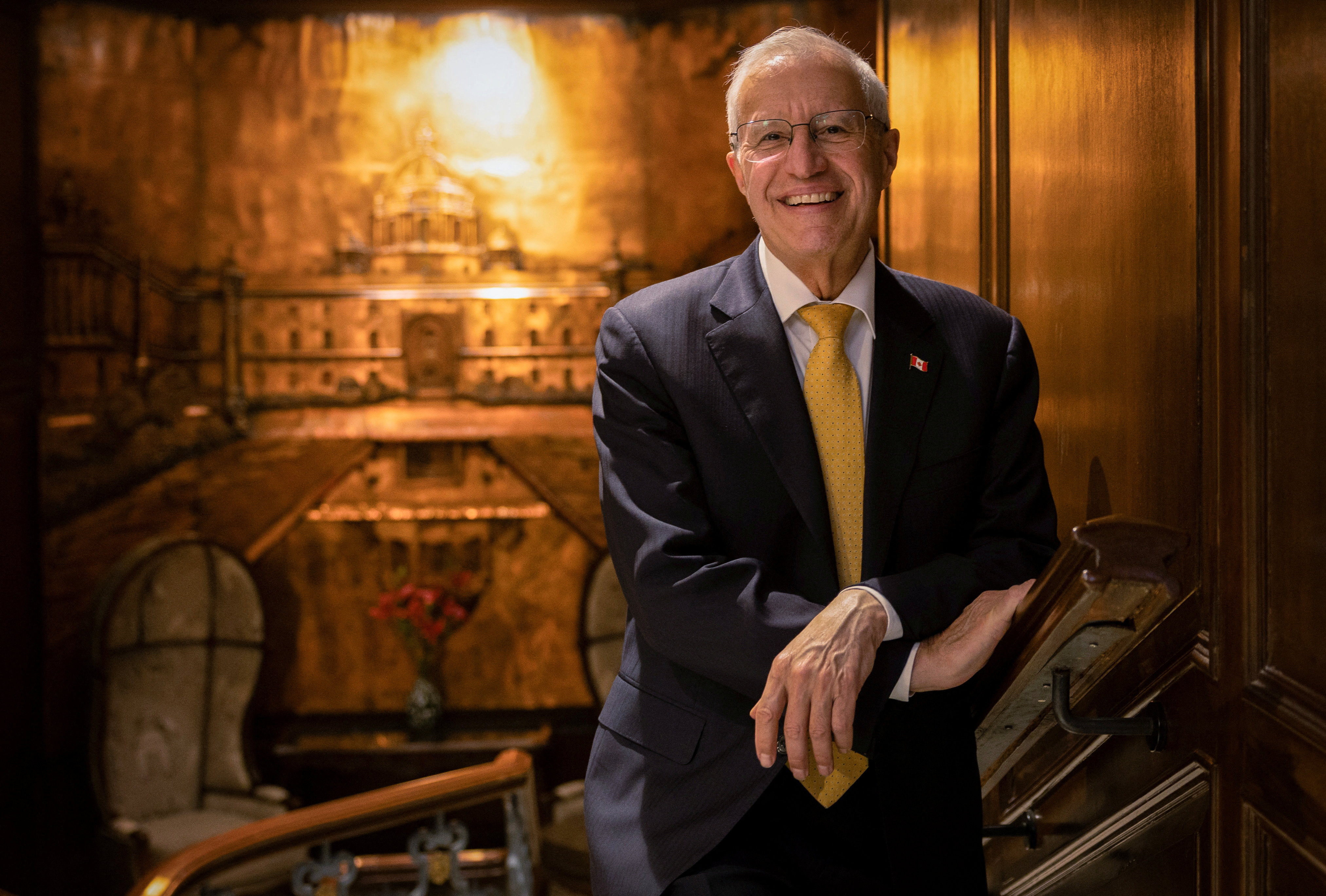 Victor Fedeli, Minister of Economic Development, Job Creation and Trade of Canada's Ontario Province, poses for picture before an interview with Reuters at a hotel, in New Delhi