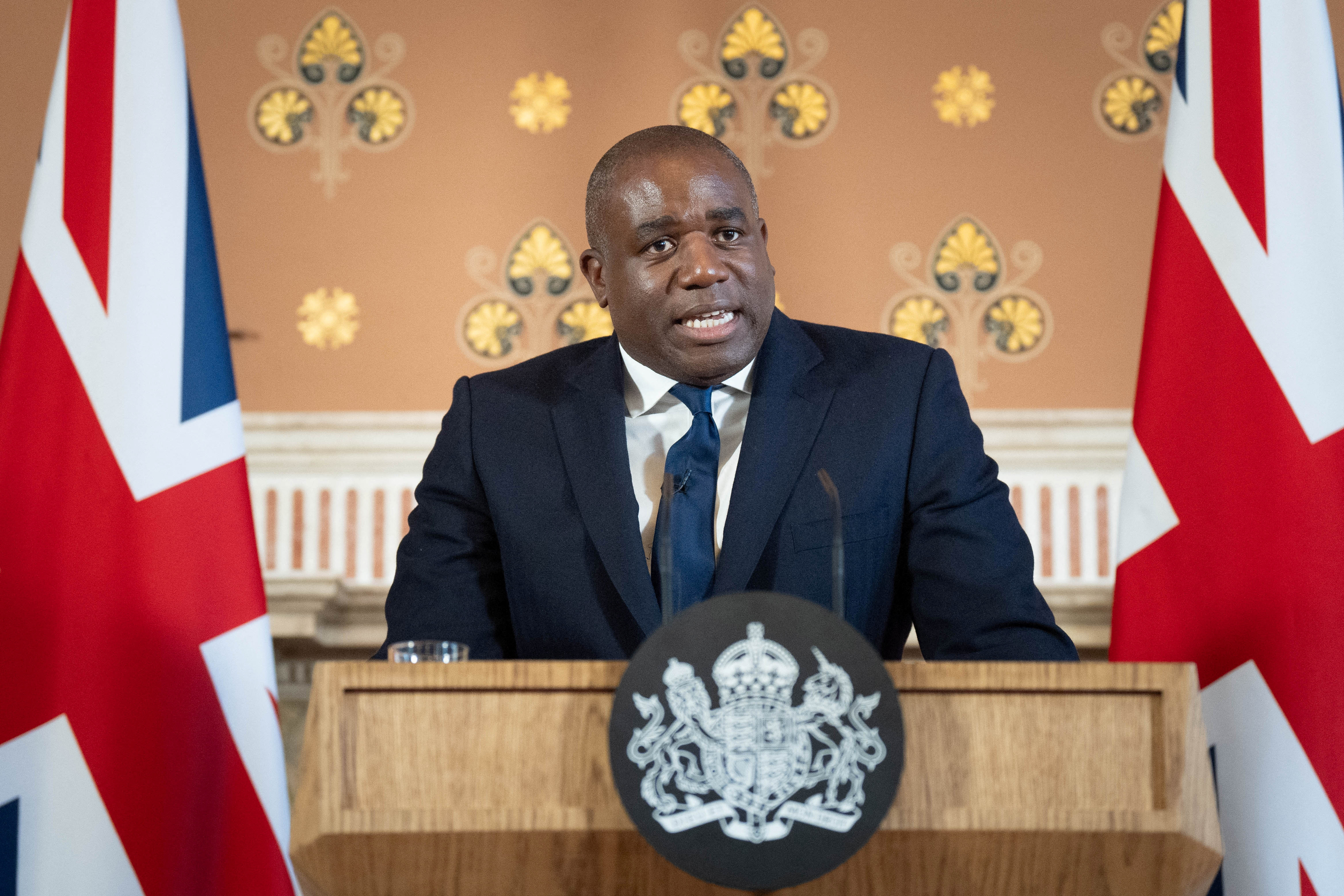 Foreign Secretary David Lammy delivers a speech in London