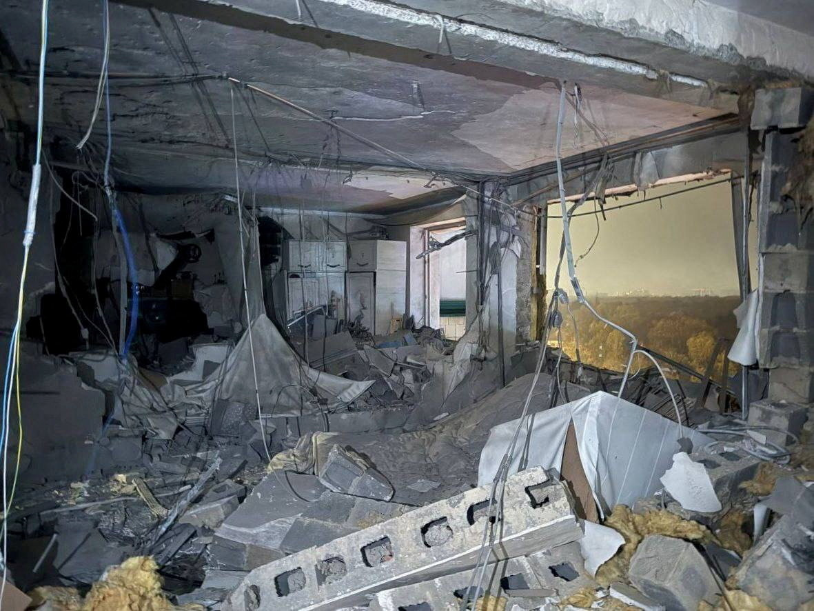 Aftermath of a drone attack in Krasnogorsk