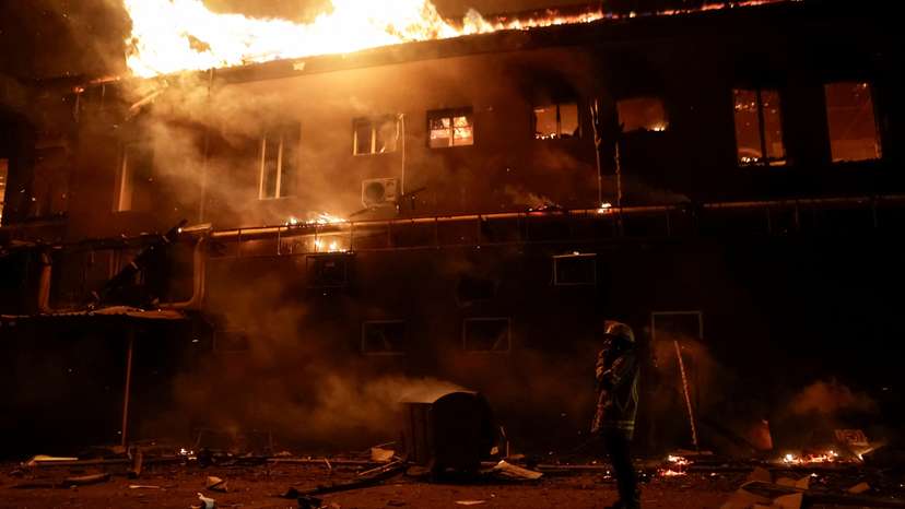 Aftermath of a Russian drone attack in Kharkiv