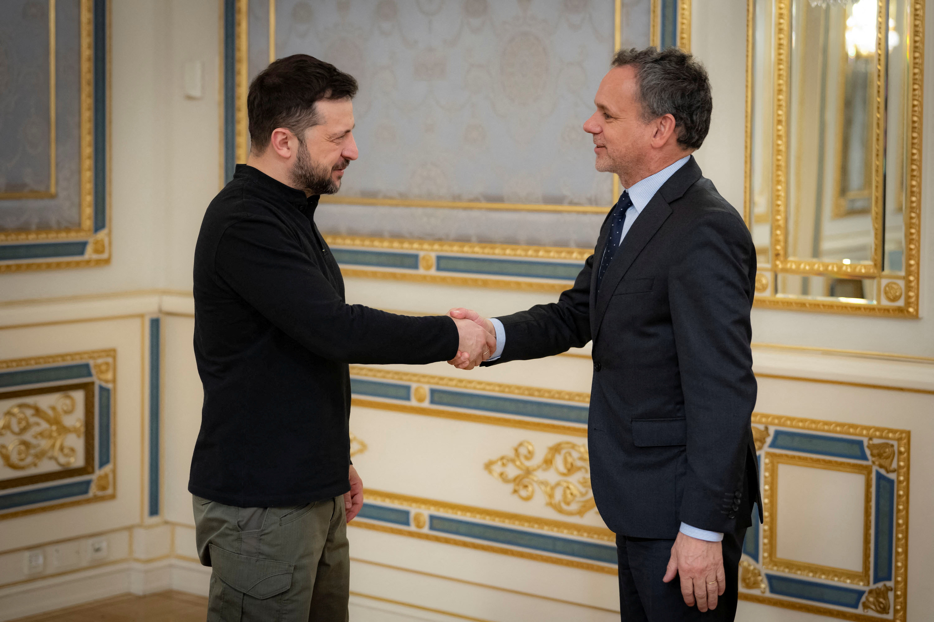 Ukraine's President Zelenskiy meets with Dutch Foreign Minister Veldkamp in Kyiv