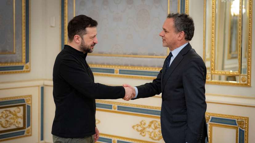 Ukraine's President Zelenskiy meets with Dutch Foreign Minister Veldkamp in Kyiv