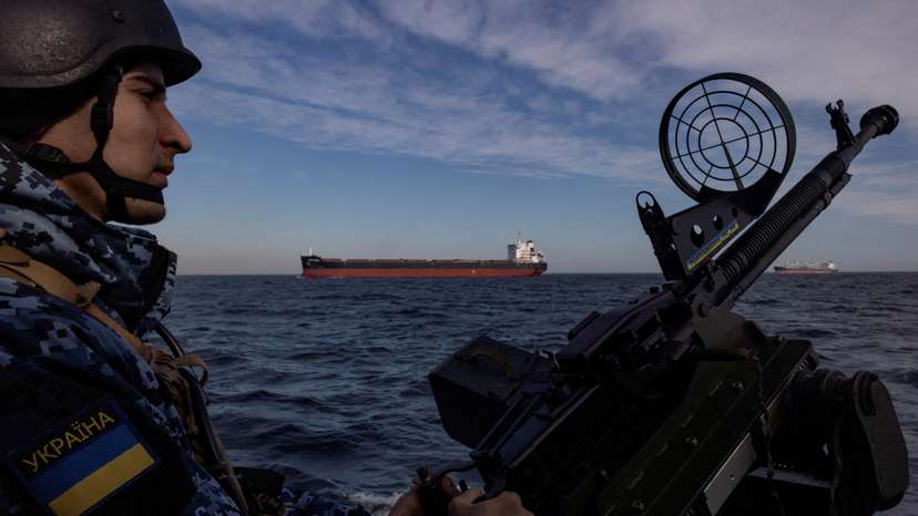 FILE PHOTO: Ukrainian coast guard patrols the "grain corridor" in the Black Sea