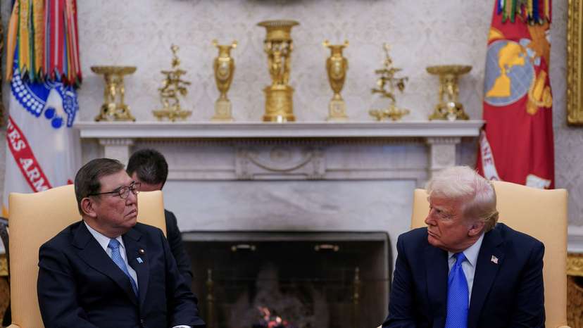 U.S. President Donald Trump meets with Japan's Prime Minister Shigeru Ishiba at the White House