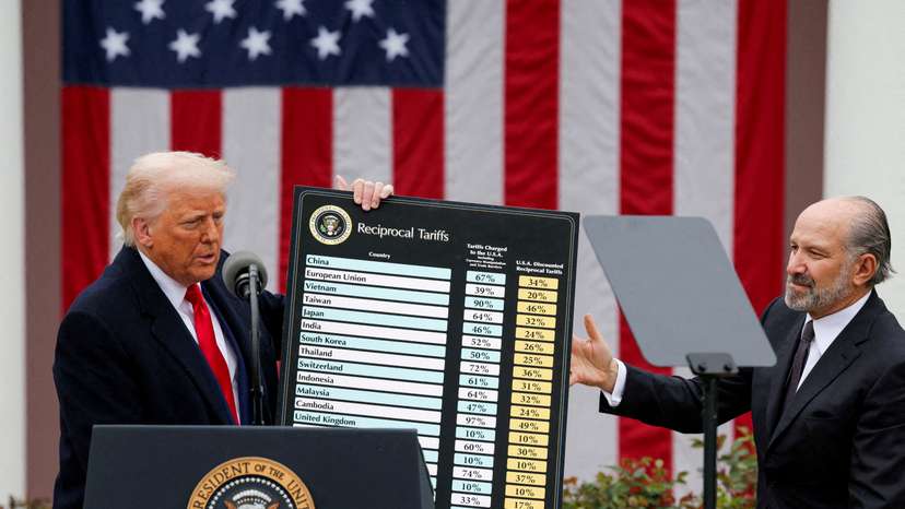 FILE PHOTO: U.S. President Trump delivers remarks on tariffs, at the White House