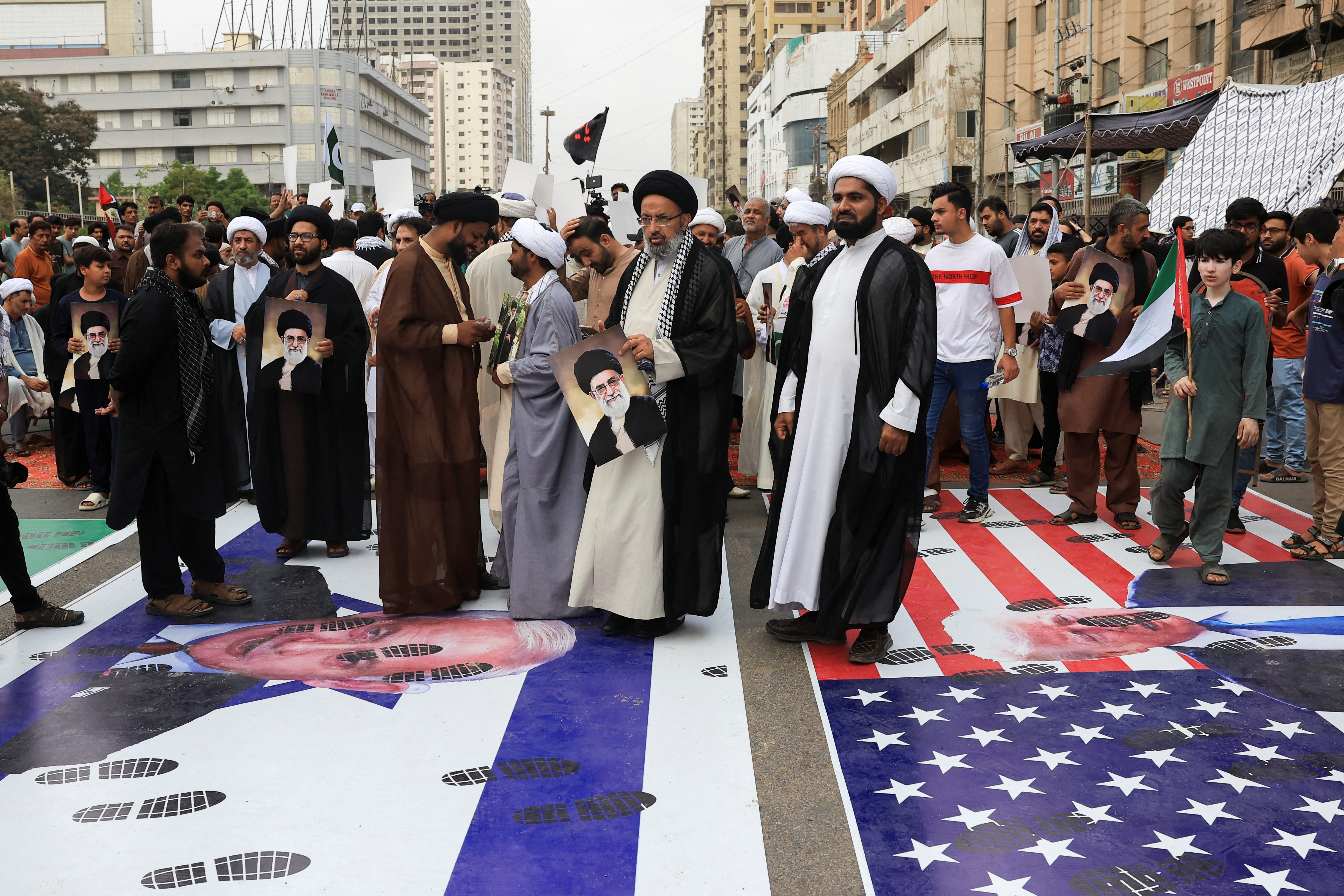 'Down with Israel rally', following the Israeli strikes in Iran, in Karachi
