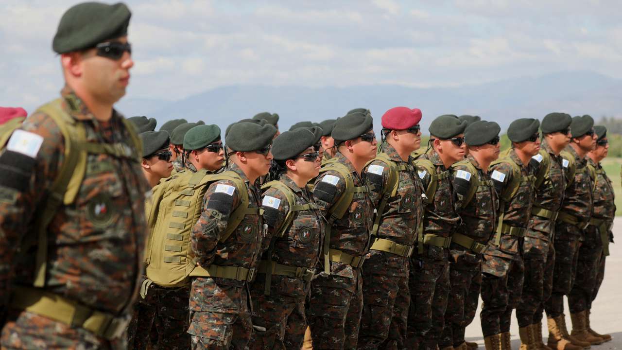 A contingent of security forces from Guatemala arrives in Haiti for a security mission