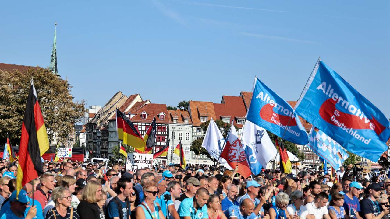 Election campaign rally of Germany's AfD party ahead of Thuringia state elections, in Erfurt