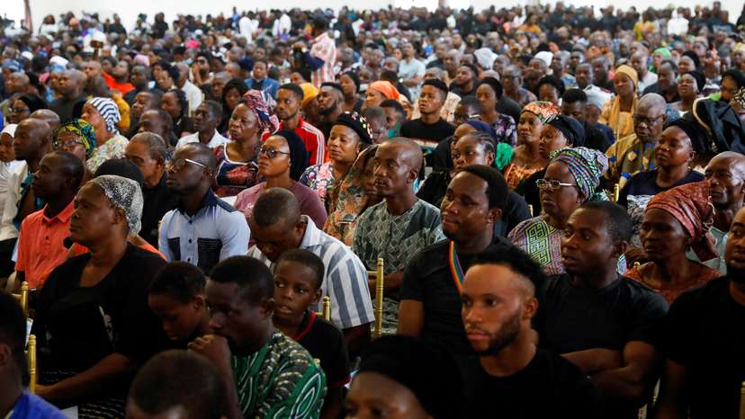 FILE PHOTO: Mass memorial service for victims killed during an attack by gunmen, in Owo