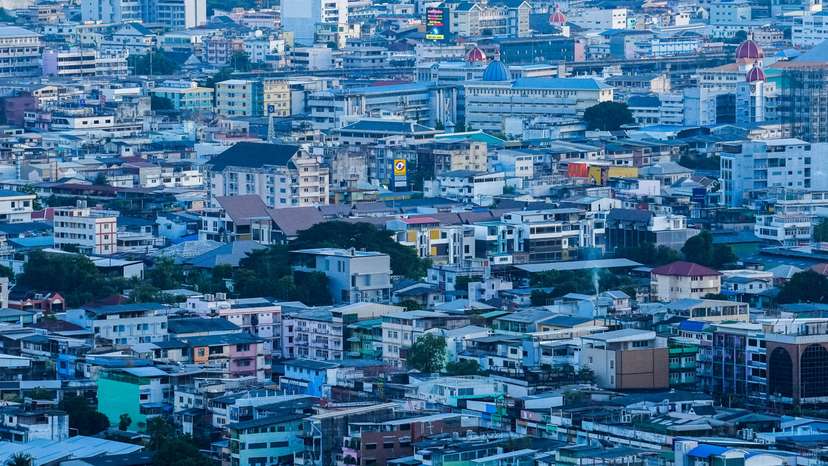 FILE PHOTO: Bangkok's skyline photographed during sunset in Bangkok