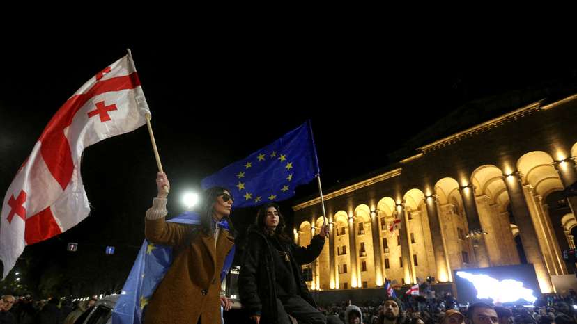 FILE PHOTO: Georgia's opposition groups protest against election result